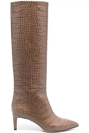 PARIS TEXAS 65mm crocodile-effect leather boots
