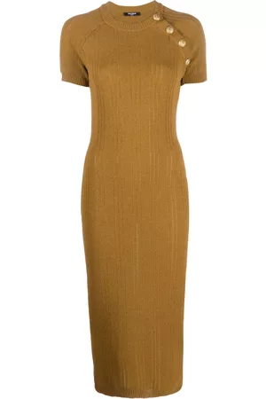 Balmain Button-embellished midi dress