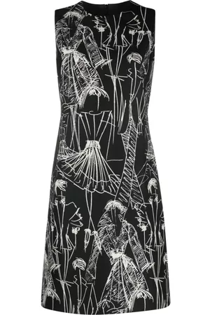 AKRIS Croquis-print sleeveless minidress