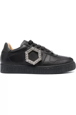 Philipp Plein Crystal-detailed leather sneakers