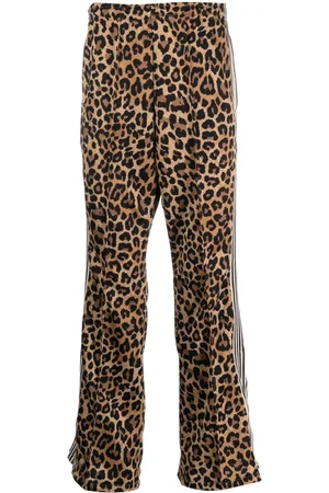KAPITAL Cheetah-print flared track pants