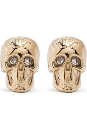 Philipp Plein Skull logo-studs earrings