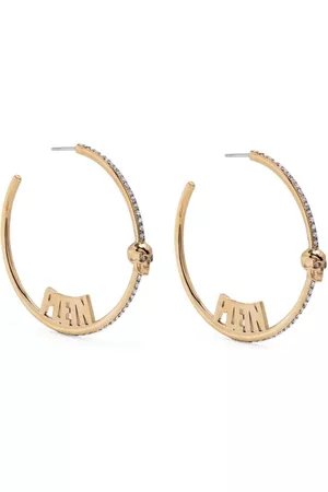 Philipp Plein Logo-lettering hoop earrings