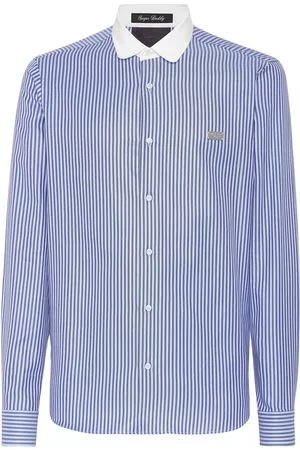 Philipp Plein Logo-plaque striped shirt