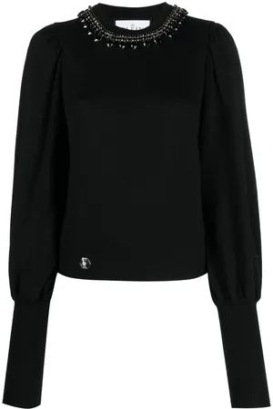 Philipp Plein Crystal-embellished wool knitted jumper