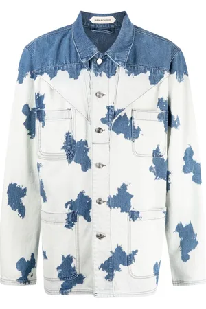 Namacheko Bleach-effect button-up denim jacket