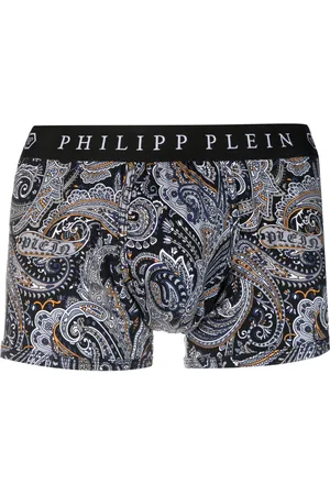 Philipp Plein Paisley-print logo-waistband boxers