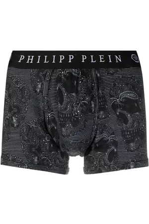 Philipp Plein Paisley-print logo-waistband boxers