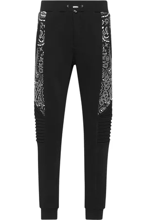 Philipp Plein Men Pants - Paisley-print cotton track pants