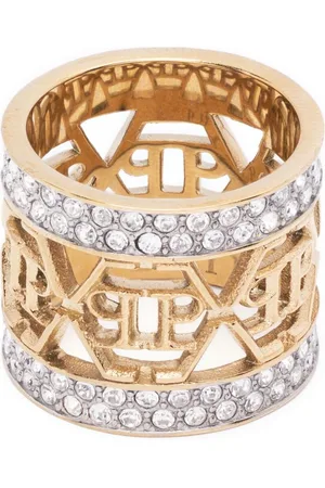 Philipp Plein Hexagonal logo-charm ring