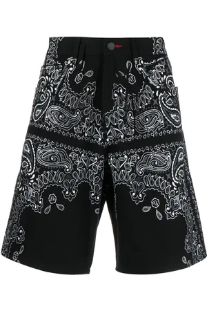 Philipp Plein Paisley-print denim bermuda shorts
