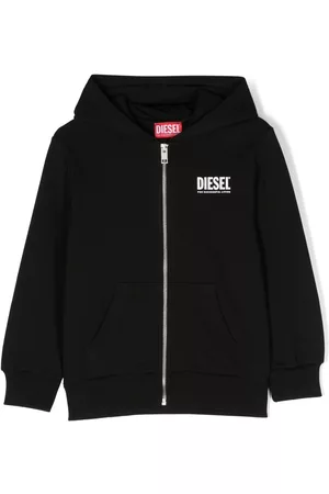 Diesel Boys Hoodies - Logo-print zip-up hoodie