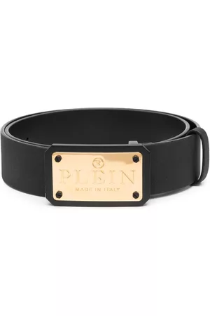 Philipp Plein Men Belts - Logo-plaque leather belt