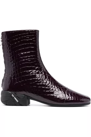RAF SIMONS Solaris mock-croc ankle boots