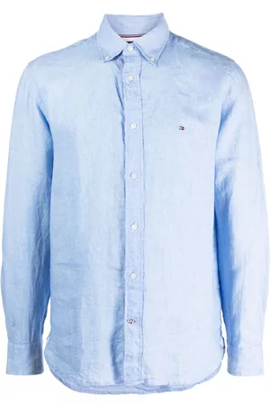 Tommy Hilfiger Men Shirts - Logo-embroidered linen shirt