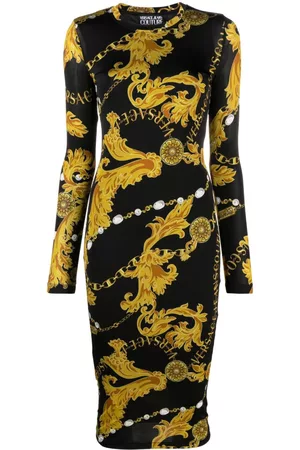 VERSACE Women Printed Dresses - Baroque-print midi dress