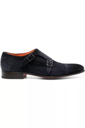santoni Men Shoes - Double-strap suede monk shoes