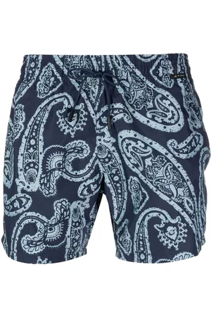 Etro Men Swim Shorts - Paisley-print drawstring swim shorts