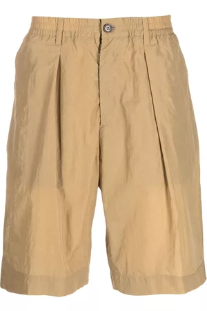 Universal Works Men Bermudas - Pleated Track cotton shorts