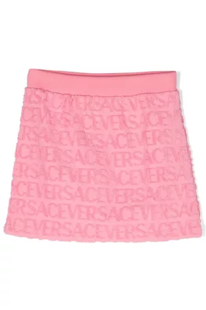 VERSACE Girls Skirts - Logo-lettering miniskirt