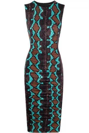 Roberto Cavalli Women Printed Dresses - Snake-print midi dress
