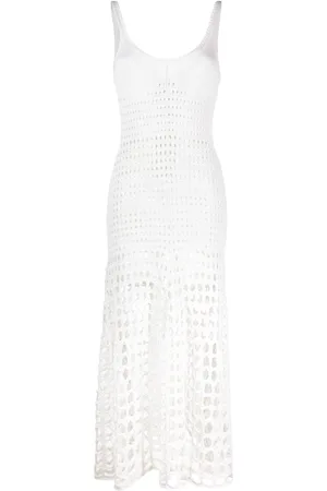 Chloé Open-knit sleeveless silk dress