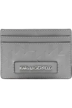 Karl Lagerfeld Men Wallets - Logo-lettering leather cardholder