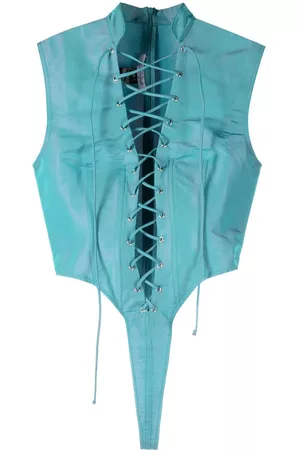 LAQUAN SMITH Sleeveless lace-up bodysuit