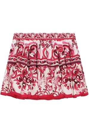 Dolce & Gabbana Girls Printed Skirts - Majolica-print poplin miniskirt