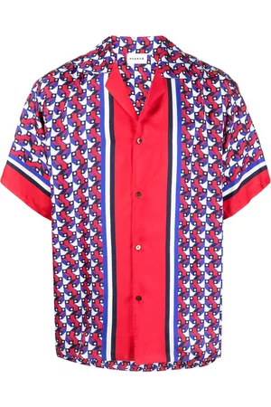 P.a.r.o.s.h. Men Short sleeves - Graphic-print silk short-sleeve shirt