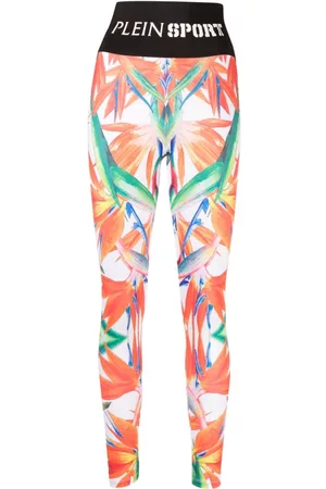 Philipp Plein Floral-print stretch leggings