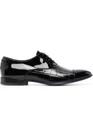 Philipp Plein Men Shoes - Crocodile-effect leather oxford shoes