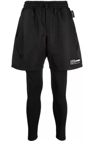 Philipp Plein Men Sports Shorts - Layered running shorts
