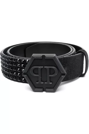 Philipp Plein Men Belts - Embossed-logo buckle belt