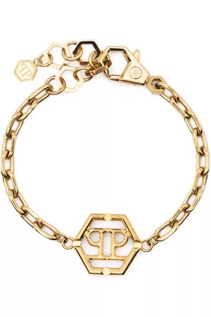 Philipp Plein Hexagon logo-plaque bracelet