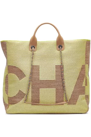 CHANEL Women Handbags - Large Deauville logo chain tote bag