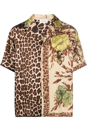 P.a.r.o.s.h. Men Short Sleeve - Leopard-print short-sleeved shirt