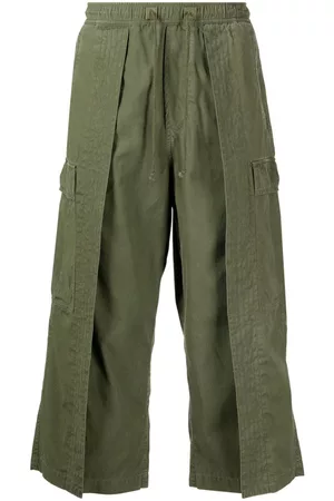Maharishi Men Cargo Pants - Embroidered cropped cargo trousers