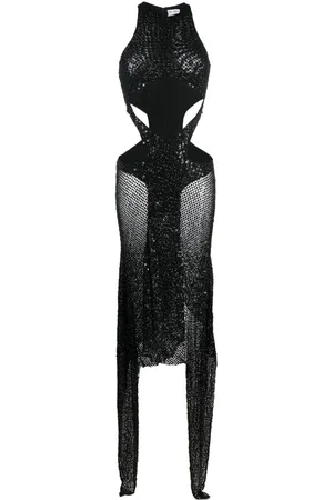 The Attico Magnolia sequin-embellished net dress