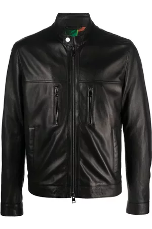 Etro Men Leather Jackets - Leather biker jacket