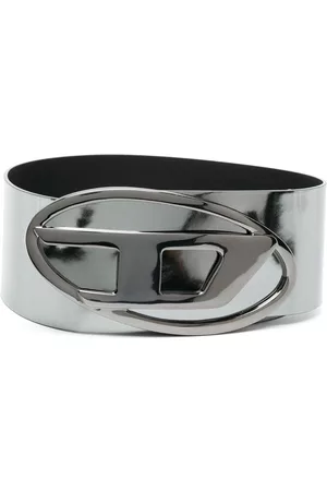 Diesel Women Belts - D logo-buckle leather belt
