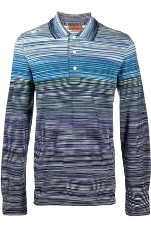 Missoni Men Polo Shirts - Long-sleeve striped polo shirt