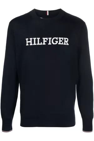 Tommy Hilfiger Men Jumpers - Logo intarsia-knit cotton jumper
