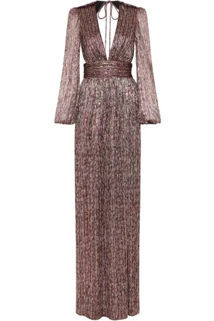 Rebecca Vallance Metallic plissé gown