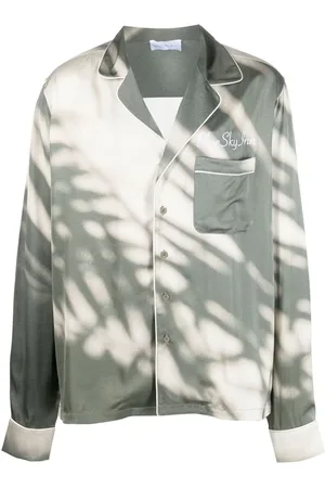 BLUE SKY INN Embroidered-logo pyjama shirt