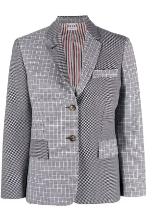 Thom Browne Mix-print single-breasted blazer