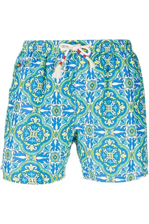 MC2 SAINT BARTH Men Swim Shorts - Majolica-print swim shorts