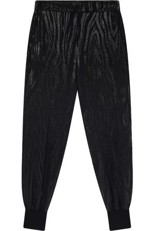 Stella McCartney Wood-grain effect tapered trousers
