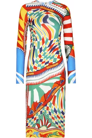 Dolce & Gabbana Women Printed Dresses - Graphic-print long-sleeve dress