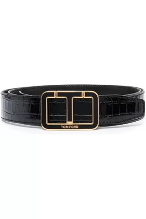 Tom Ford Men Belts - Enamel T leather belt